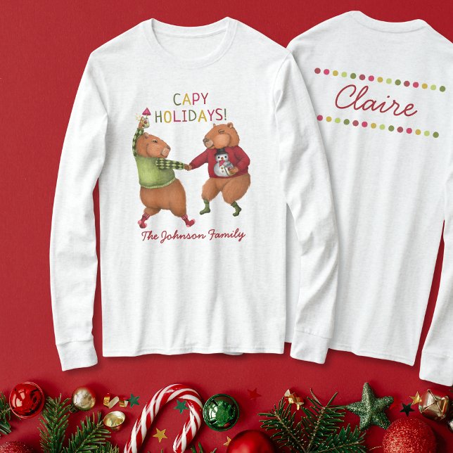 Camiseta Diseño divertido de Navidades Capybara con nombre  (Subido por el creador)