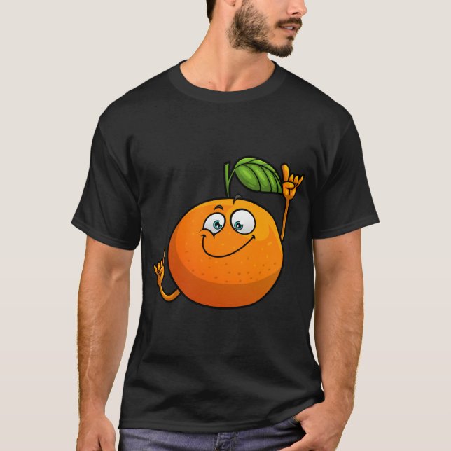 Camiseta Diseño divertido de Novedad de fruta Naranja para  (Anverso)