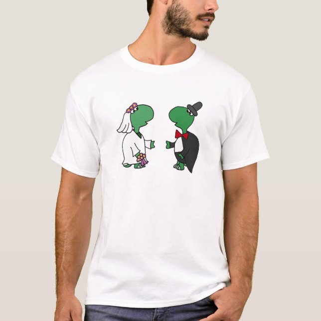 Camiseta Diseño divertido de novias y Bodas de tortugas de  (Anverso)