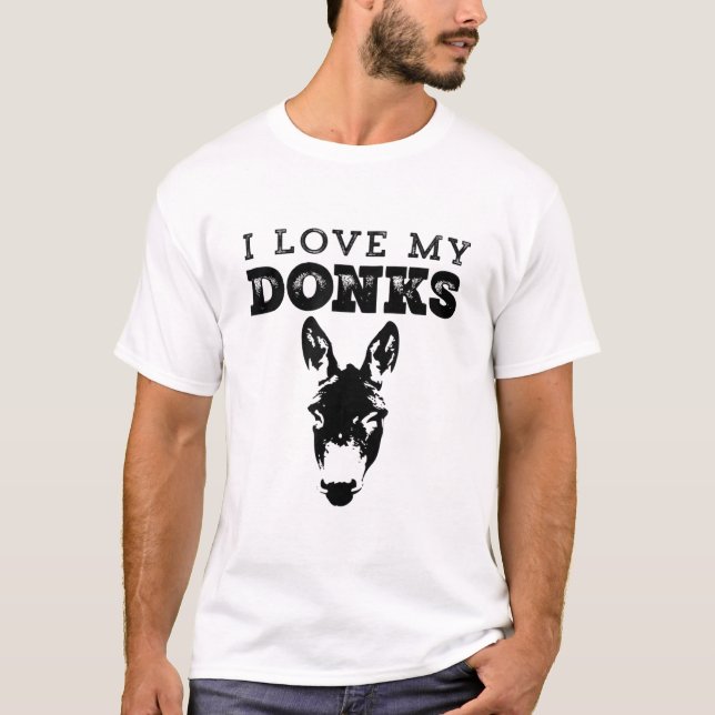 Camiseta Diseño divertido de papá o mamá burro - Amo mis do (Anverso)
