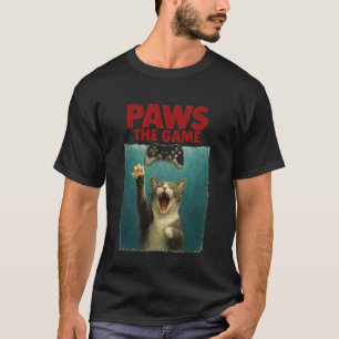 Camiseta Diseño divertido de parodia de gato y jugador de v
