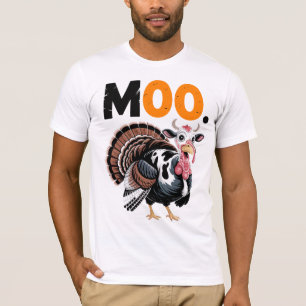 Camiseta Diseño divertido de pavo de Acción de Gracias Moo