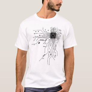 Camiseta Diseño divertido de PCB de geek informático, chip