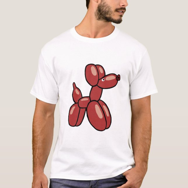 Camiseta Diseño divertido de perros globos rojos (Anverso)
