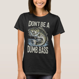 Camiseta Diseño divertido de pesca de lubina tonta con humo