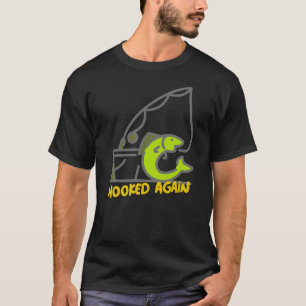 Camiseta Diseño divertido de pesca Enganchado de nuevo Ad