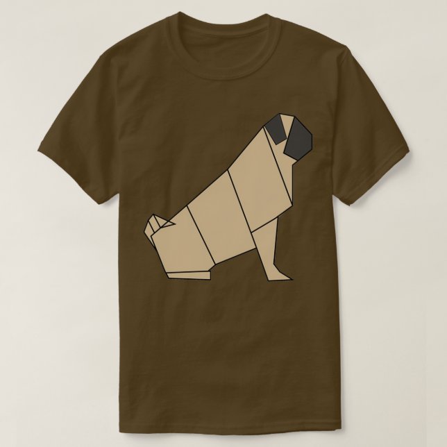 Camiseta Diseño divertido de Pug Origami (Diseño del anverso)