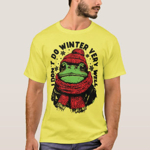 Camiseta Diseño Divertido de Rana de Invierno