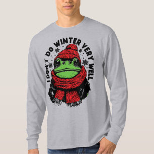 Camiseta Diseño Divertido de Rana de Invierno