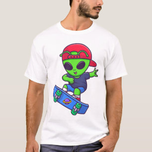 Camiseta Diseño divertido de streetwear alienígena en monop