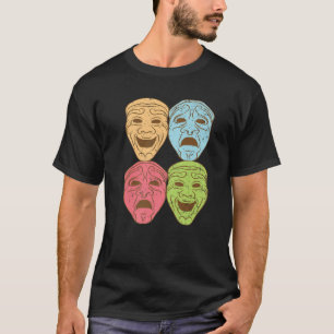 Camiseta Diseño divertido de teatros hombres mujeres máscar
