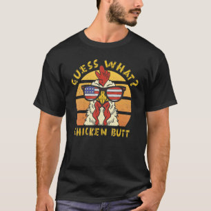 Camiseta Diseño Divertido de Trasero de Pollo Adivina Qué