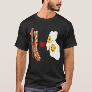 Camiseta Diseño divertido del tocino de los huevos de los
