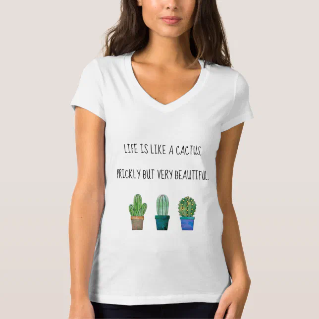 Camiseta Diseño divertido frase cactus acuarela