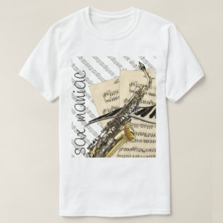 Camiseta Diseño divertido maniaco de la música del saxofón