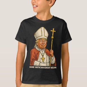 Camiseta Diseño divertido papal de Trump con plantaciones d
