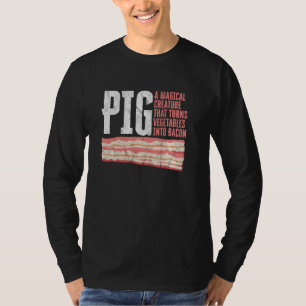 Camiseta Diseño divertido para el tocino convierte verduras