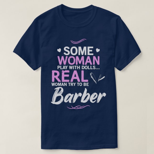 Camiseta Diseño divertido para regalo de mujer barber (Diseño del anverso)