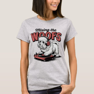 Camiseta Diseño divertido y antiguo Sheepdog DJ en inglés