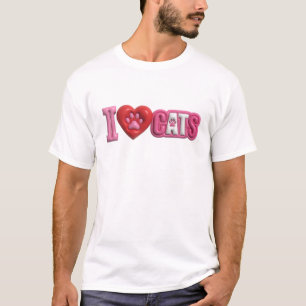 Camiseta Diseño divertido y funky rosa con la frase TE AMO