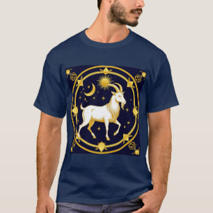 Camiseta Diseño dorado del zodiaco Capricornio