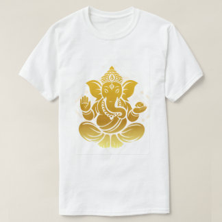 Camiseta Diseño dorado minimalista del Señor Ganesha