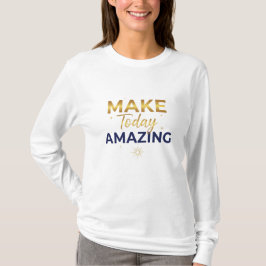 Camiseta Diseño dorado y azul marino de sol 'Haz hoy increí
