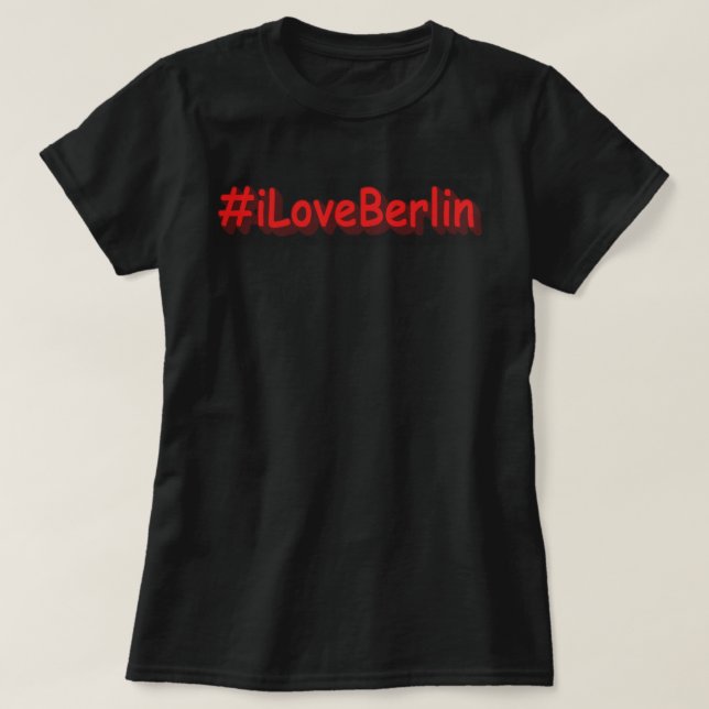 Camiseta Diseño elegante de "iLoveBerlin". ¡Hazte con una e (Diseño del anverso)