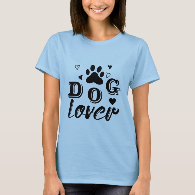 Camiseta Diseño elegante de los amantes del perro con papel (Anverso)