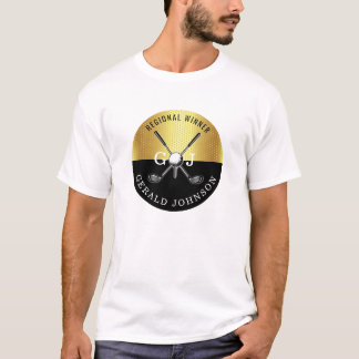 Camiseta Diseño elegante del Monograma de Golf del Personal