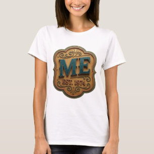 Camiseta Diseño elegante turquesa ME EST 1974