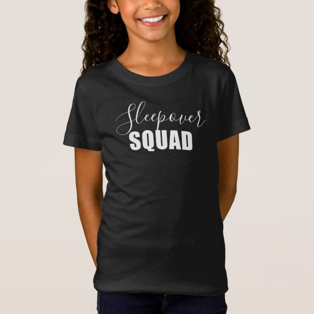 Camiseta Diseño elegante y moderno Sleepover Squad White (Anverso)