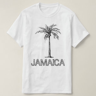 Camiseta Diseño en blanco y negro de los cocoteros de Jamai