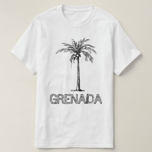 Camiseta Diseño en blanco y negro del árbol de coco de Gran