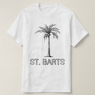 Camiseta Diseño en blanco y negro del árbol de coco de St. 