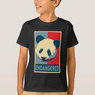 Camiseta Diseño en peligro del arte pop de la panda