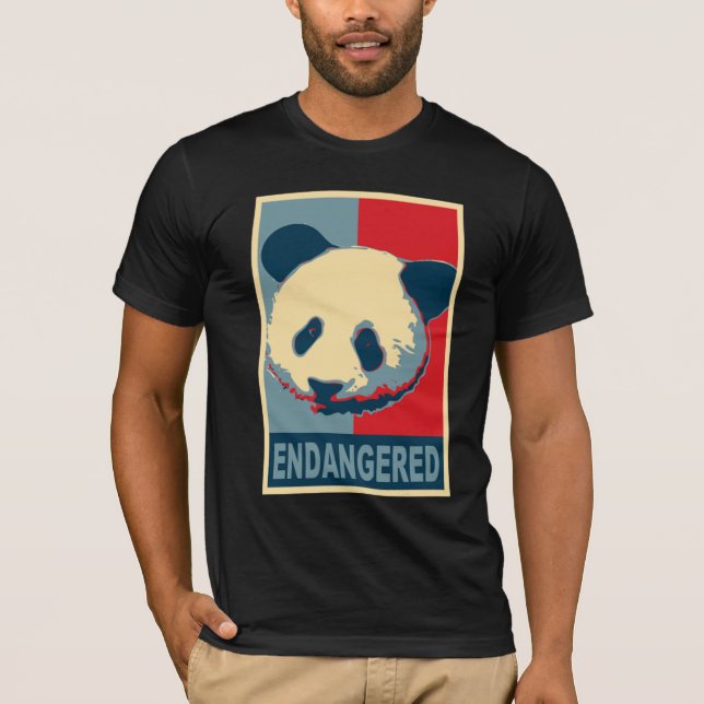 Camiseta Diseño en peligro del arte pop de la panda (Anverso)