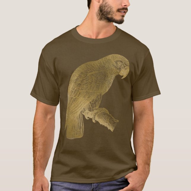 Camiseta Diseño encantador del loro dorado (Anverso)