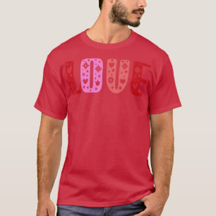Camiseta Diseño escandinavo de arte folclórico de amor retr