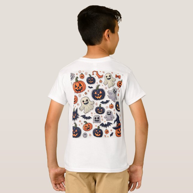 Camiseta diseño especial de impresión para halloween. (Reverso completo)