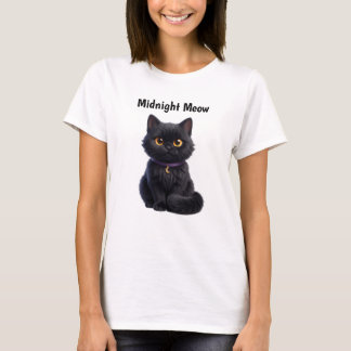 Camiseta Diseño espeluznante de Halloween de gato negro lin