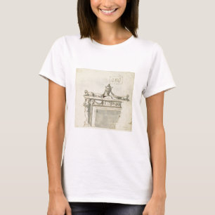 Camiseta Diseño esquematizado de una chimenea (pluma y tint