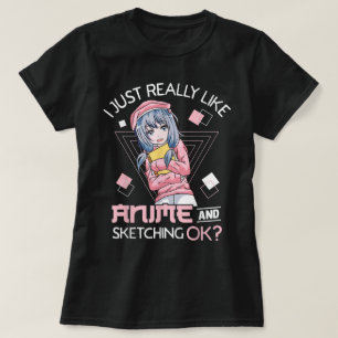 Camiseta Diseño Estético de Artista de Anime Adorable