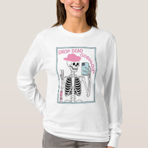 Camiseta Diseño estético de esqueleto de Gota Muerta