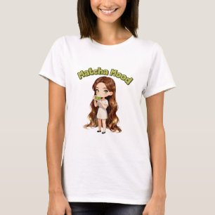 Camiseta Diseño Estético de Matcha Mood Vibraciones de Té V