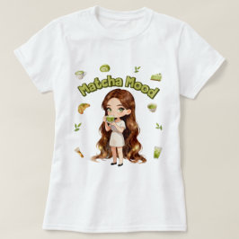 Camiseta Diseño Estético de Matcha Mood Vibraciones de Té V