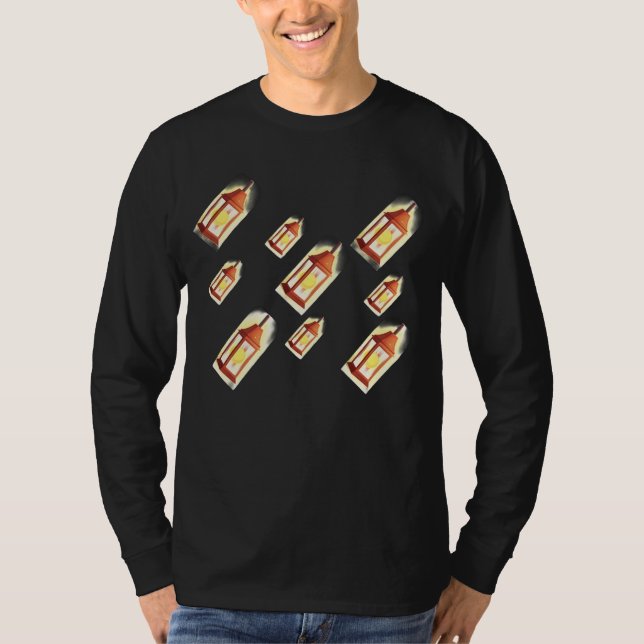 Camiseta Diseño Estético de Patrón de Luces de Linterna Flo (Anverso)