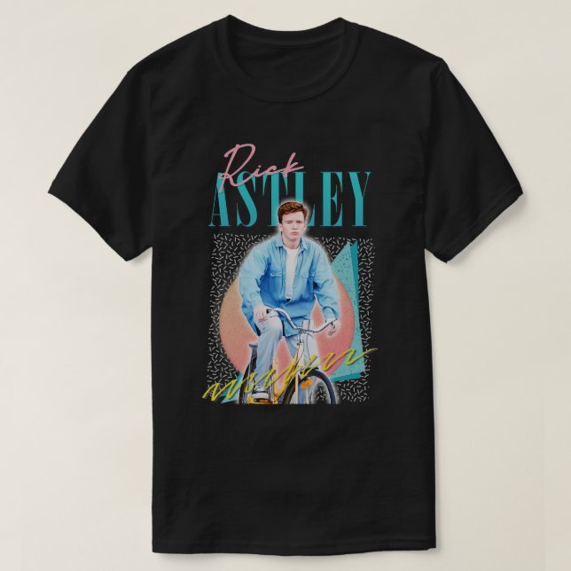 Camiseta Diseño estético de Rick Astley 80 Vibin Cyclin (Diseño del anverso)