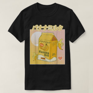 Camiseta Diseño estético japonés de leche de plátano Kawaii