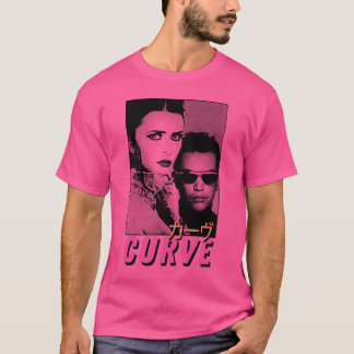 Camiseta Diseño estético retro curvo 90
